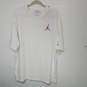 Jordan White and Red Short Sleeve Tee